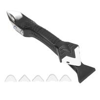 Silicone Trowel Scraper 3 in 1 Set Sealant Removal Caulking Tools with 5Pcs Tool Kit black