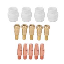 14 vnt. kontaktinių antgalių, dujų difuzorių antgalių laikiklių rinkinys Binzel 24KD MIG suvirinimo degikliui 1,0 mm