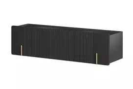 TV staliukas prie sienos Malmi 150 cm, juoda, auksinė