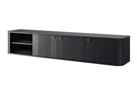 TV staliukas Vesper 187 RD juodas mdf juodas mdf auksinės rankenėlės pakabukas