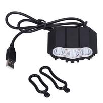 Dviračio lemputė 3LED Didelio ryškumo Kalnų dviračio priekinė lemputė Maitinama USB Dviračio priekinis žibintas nakčiai