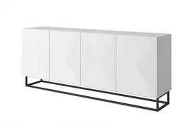 Komoda 200 cm, Asha su metalinėmis kojelėmis balta matinė