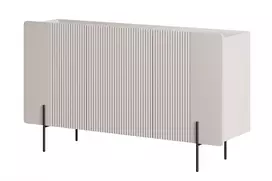 Komoda Malmi 150 cm, Kašmyras Crema Bianca Juodos kojos