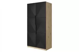 Drabužių spinta Asha 100 cm, juoda Artisan juodos rankenos