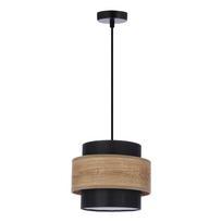 Kabantis šviestuvas juodos spalvos/natūralios spalvos ø 20 cm su tekstiliniu gaubtu Twin – Candellux Lighting