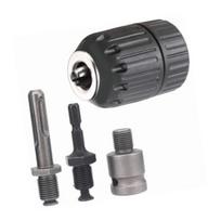 4 Pcs Drill Chuck Adapter Set 10mm Impact Drill Chuck with Round Hex Shank Connection Rod Electric