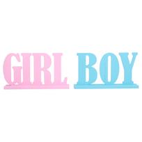 Gender Reveal Table Decorations Wooden Boy Girl Wood Signs for Baby Shower Gender Reveal Party