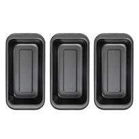 3 vnt. Pyragų ir duonos kepimo forma Stačiakampė nelipni kepimo skarda Pyragų kepimo forma Anglinis plienas Duonos kepimo forma Juoda L(for 6.5-9kg)