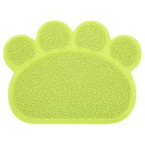 PVC Cat Dog Litter Mat Waterproof AntiSlip Paw Shape Feeding Bowl Placemat Pet Supplies(Green Paw mėlyna