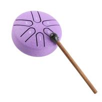 Handpan būgnas Profesionalus Mini 6 natų Nerūpestingas liežuvėlių būgnas Perkusinis instrumentas su lazdele violetinė