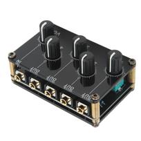 Mini stereofoninis garso mikšeris 4 kanalų akrilinis metalinis jautrus juodas garso mikšeris magnetofonui