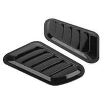 2Pcs Car Decorative Air Intake Turbo Hood Vent Cover Car Decoration AccessoriesBlack juoda