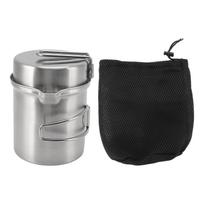 Lauko medienos krosnelės puodų rinkinys nerūdijančio plieno nešiojamas vėjo nepraleidžiantis puodų rinkinys žygiams, kempingui L(for 6.5-9kg)