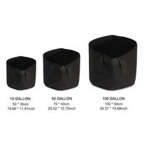 15/50/100 galonų juodas augalų auginimo maišas pakeltas lysvė sodo gėlių sodintuvas paaukštinta daržovė 15 Gallon