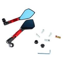 Rear View Side Mirrors Durable Aluminum Alloy Motorcycle Side Mirrors Universal for Electric raudona