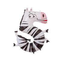 Folinis balionas su heliu, skaičius 5 - 100 cm, zebras