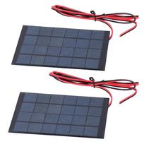2 vnt. Mini saulės energijos modulis Epoksidinis skydelis su 100 cm laidu Elektroniniai priedai DC 6V 2W
