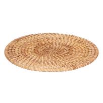 Pintas apvalus padėkliukas iš natūralaus rotango, karščio izoliacinis padėkliukas dideliems indams, karštiems patiekalams, keptuvei 22cm / 8.7in brown