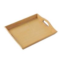 Daugiafunkcinė didelė medinė padėklas pusryčiams, vaisiams, maistui, kavai su rankena Original Wood Color