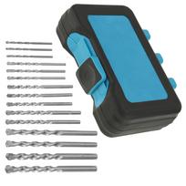 15Pcs 310mm Carbide Tip Masonry Drill Bit Set for Concrete Brick Tile Blue Plastic Box Packing