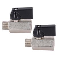 2 vnt. žalvarinis mini rutulinis čiaupas Mažas DN8 G14 vidinis/išorinis sriegis Galvanizuotas Šlifuotas smėliu