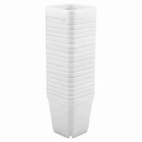 20pcs Mini Modern Succulent Plant Pots Small plastic Containers, Scrub square Pots(White) White