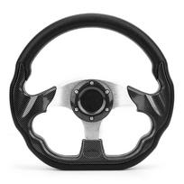 320MM Universalaus automobilio vairo rato anglies pluošto stiliaus lenktyninio driftinimo su garso signalo mygtuku