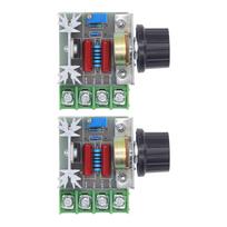 2 VNT. 2000W 220V AC SCR Įtampos Reguliatorius Reguliuojamas Variklio Greičio Valdymo Modulis Rankenėlė Potenciometras