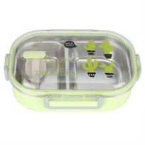 Nešiojama 304 nerūdijančio plieno 650 ml Bento dėžutė, nepralaidus maisto indas studentams, vaikams, žalia žalia