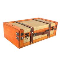 Vintažinis lagaminas 34x20x11cm Medinis vintažinis bagažo skrynia Antikvarinė saugojimo skrynia