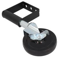 Vartų ratukas su spyruokline pakaba, daugiafunkcinis, amortizuojantis, aliumininis, 5 colių, 90 kg keliamoji galia(Juoda )