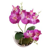 Dirbtinis orchidėjų augalas vazone, gėlės dekoracija, renginio dekoracija violetinė