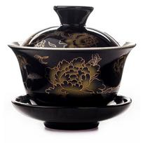Rankomis tapytas raudonasis drakonas Gaiwan arbatos rinkinys Indai, Kung Fu arbatos puodelis Rankomis tapytas arbatos dubenėlis Arbatos rinkinys Gai Wan dubuo Porcelianinis puodelis
