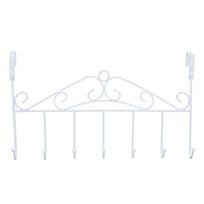 Over The Door Hook Rack Detachable 7 Hooks Door Hanger Organizer for Towels Handbags Coats White balta