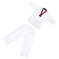 Taekwondo apranga Medvilninė Taekwondo treniruočių uniforma kikboksui, kovos menų treniruotėms, dryžuota