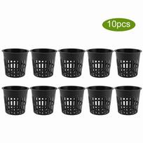 10 vnt./rinkinys Patvarus saugus plastikinis hidroponinis krepšelis puodukas sodui balkonui sodinti(Juoda) Black