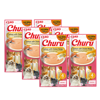 INABA CAT CHURU lašiša su vištiena 24x14g