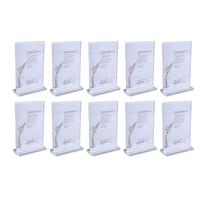 10 Pcs Clear Acrylic Place Card Holder Acrylic Sign Holder Transparent T Shaped Double Sided