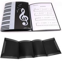 Muzikos natų aplankas A4 formato 4 puslapių, muzikos tema, fortepijonui, pianistui black