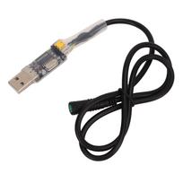 Elektrinio dviračio USB programavimo kabelis Plastikinis 5 kontaktų moteriškas USB2.0 kištukas Vidurinio variklio programavimas