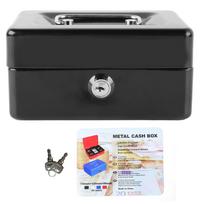 Metalinė pinigų dėžutė su užraktu Saugus Nešiojamas Mažas Metalinis Laikymo Dėžutė su 2 Raktais Pinigams Dokumentams