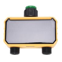 Solar Sprinkler Timer 2 Outlet Auto Timing Rain Delay Water Timer for Garden Yard Irrigation