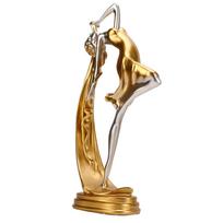 Šokančios merginos statula Auksinė Elegantiška Balerinos mergina Rankdarbių ornamentai svetainei Miegamajam Vyno spintai