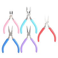 5pcs Mini Pliers Jewellery Making Pincers Flat Long Toothless Nose Clamp Wires Cutter Hand Tool