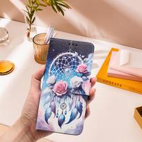 Plunksninis vėjo varpelis PU odos piniginė su atvartu Nuotraukų rėmelis Knygos dėklas skirtas iPhone Samsung Huawei Honor Xiaomi Redmi Oppo Infinix Tecno Google... Sony Xperia 1 VII balta
