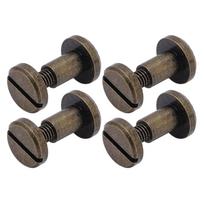 20 rinkinių 8 x 6 mm rišimo varžtai, antikvarinio bronzos spalvos, su išlenkta įpjova galvute, rišimo kniedės, varžtai-smeigės „pasidaryk pats“ projektams