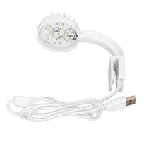 Žuvų akvariumo klipo šviestuvas 5W 5V 12 LED Mėlynas Baltas Šviesos Didelis Ryškumas Reguliuojamas Kampas USB Klipas balta