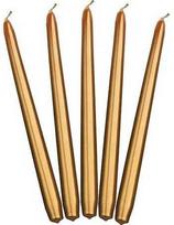Party Deco Kūginė žvakė, metalinė, auksinė, 24 cm, 10 vnt., universali