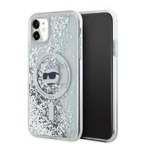 Karl Lagerfeld KLHMN61LGCHSGH iPhone 11 / Xr 6.1" transparent hard case with liquid glitter, Choupette design, MagSafe compatible