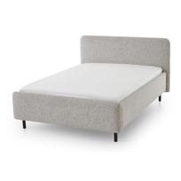 Smėlio spalvos dvigulė lova audiniu dengta su sandėliavimo vieta su lovos grotelėmis 140x200 cm Primo – Meise Möbel